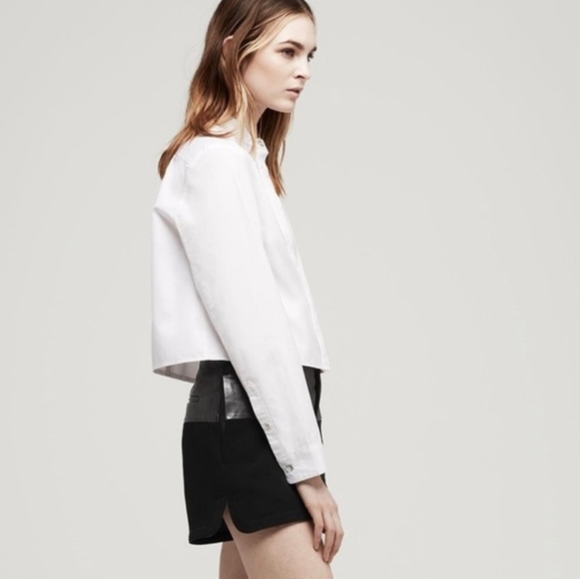 Rag & Bone 100% Lamb Leather Black Kelly Short Size 4 - Picture 2 of 8